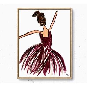WS original dancing lady 14X11 Gallery Paper acrylic abstract colorful home art